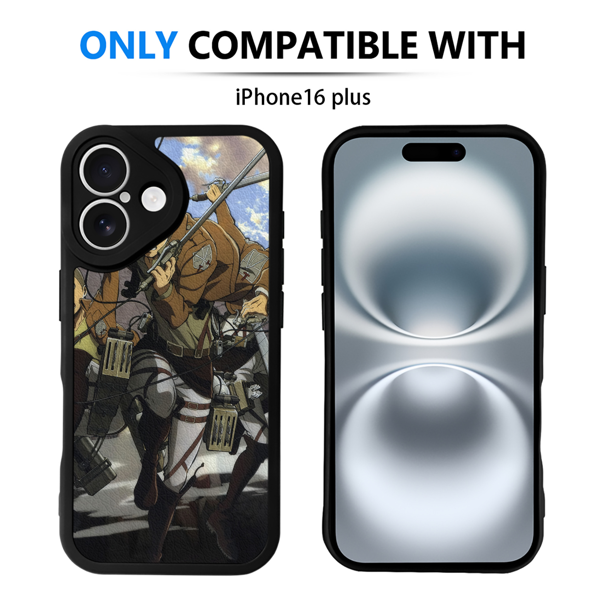 （画像用） 進撃の巨人 Attack on Titan 【iPhone 16シリーズ対応】シリコンスマホケース（レザー調） 材質：シリコン